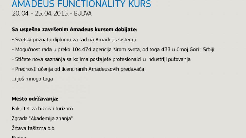 Amadeus functionality kurs | Radio Televizija Budva