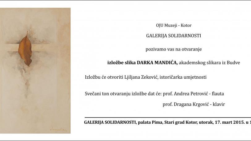 Izložba Darka Mandića u Kotoru | Radio Televizija Budva