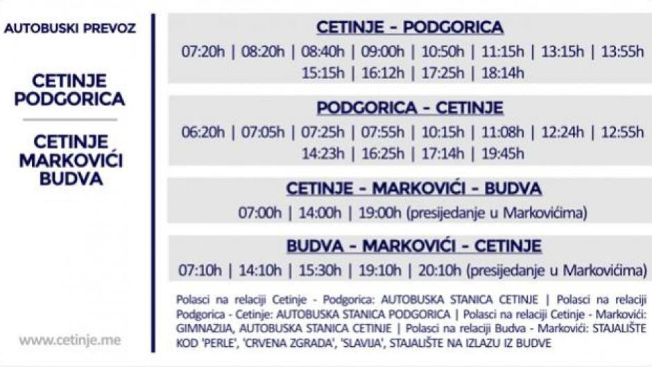 Novi red vožnje Budva-Markovići-Cetinje | Radio Televizija Budva