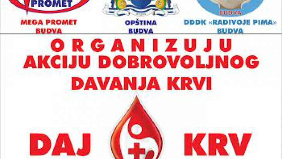 Sjutra akcija dobrovoljnih davalaca krvi | Radio Televizija Budva