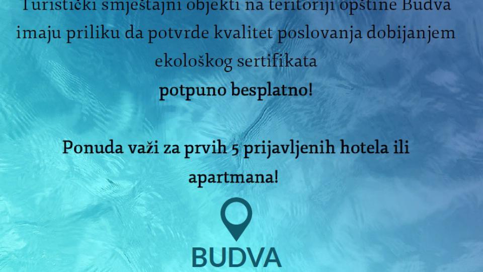 Prijave za besplatnu sertifikaciju turističkih objekata do 13. decembra | Radio Televizija Budva