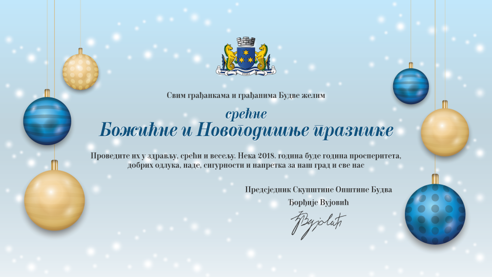 Novogodišnja čestitka predsjednika Skupštine Opštine Budve | Radio Televizija Budva