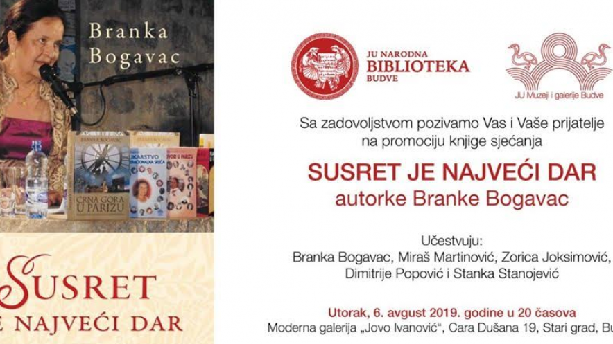 Promocija knjige sjećanja “Susret je najveći dar” Branke Bogavac | Radio Televizija Budva