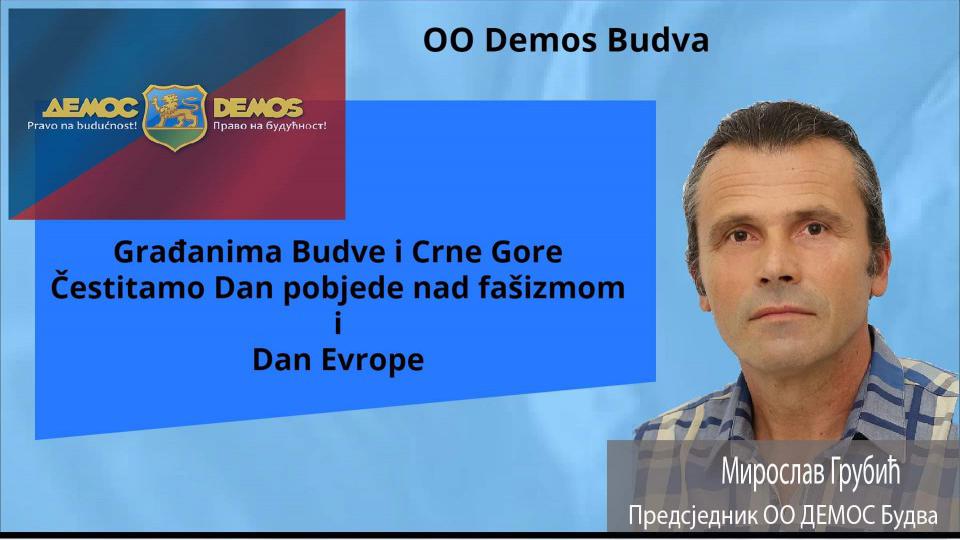 Demos Budva: Čestitka povodom Dana pobjede nad fašizmom i Dana Evrope | Radio Televizija Budva
