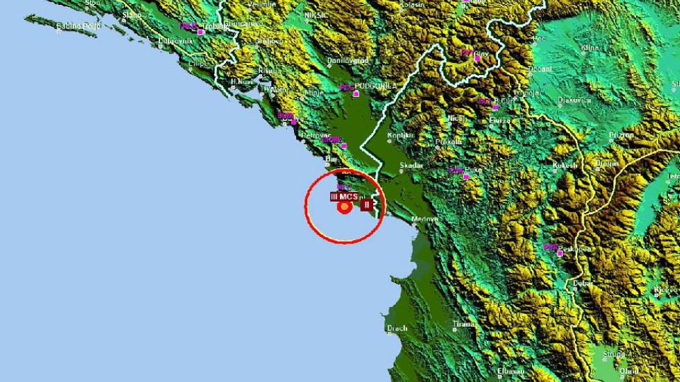 Slabiji zemljotres kod Ulcinja | Radio Televizija Budva