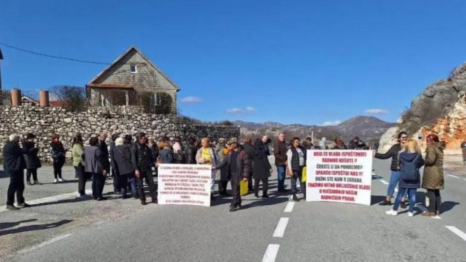 Bivši radnici Košute danas ponovo blokiraju put Cetinje - Podgorica | Radio Televizija Budva